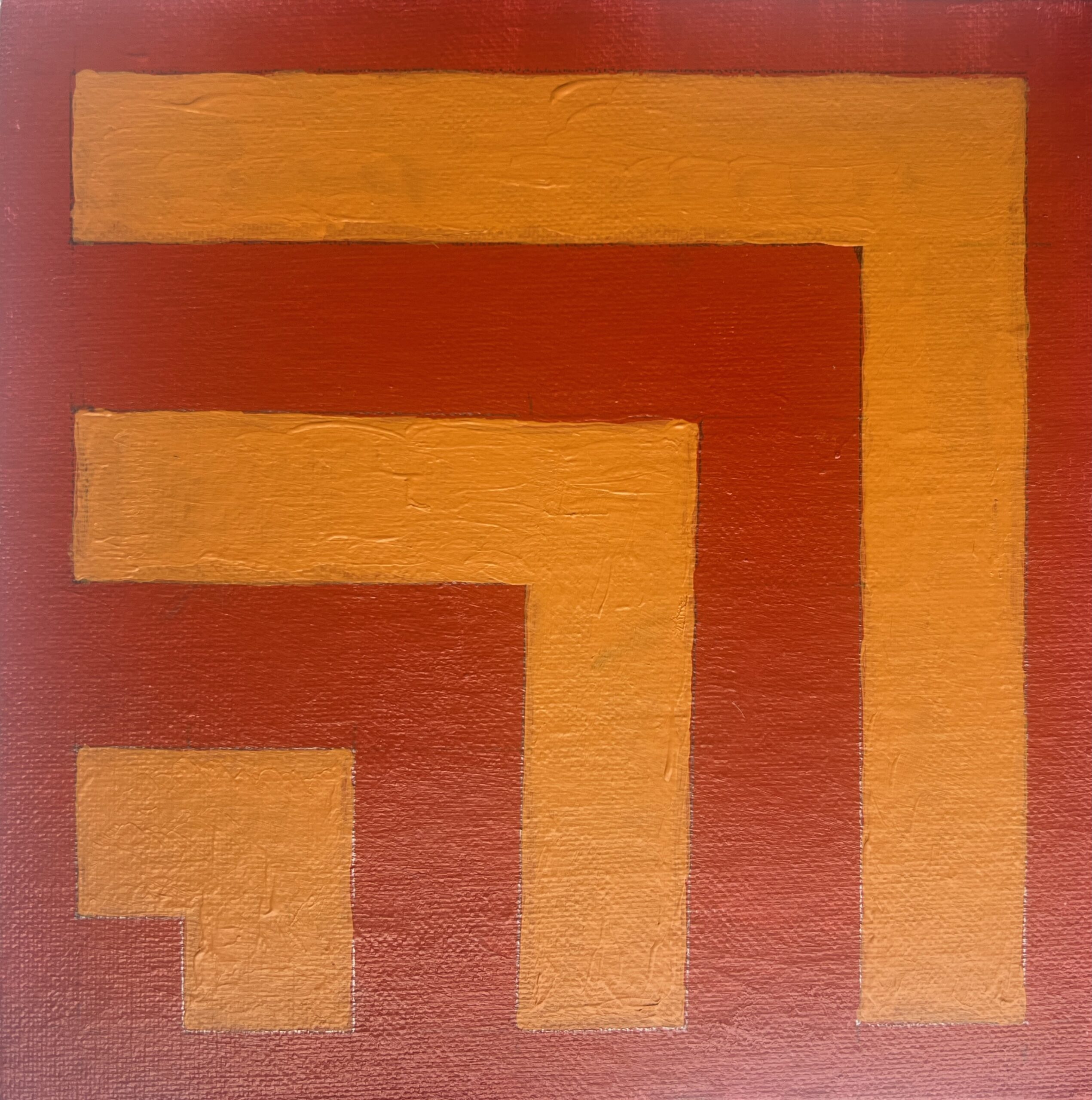 20x20cm Akryl Maleri - Brunt Symbol