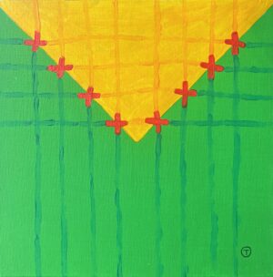 20x20cm Akryl Maleri - Tråder