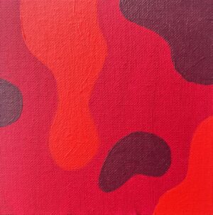 15x15cm Akryl Maleri - Red
